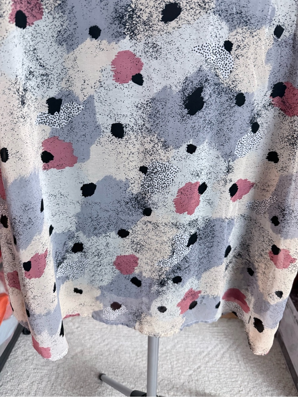 Abstract water color print dress Danish brand Numph tunic shift midi (36) small - Picture 5 of 13